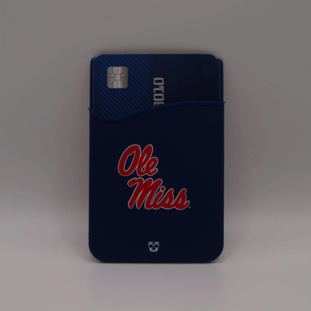Ole Miss Rebels Silicone Stick On Phone Wallet Card Holder